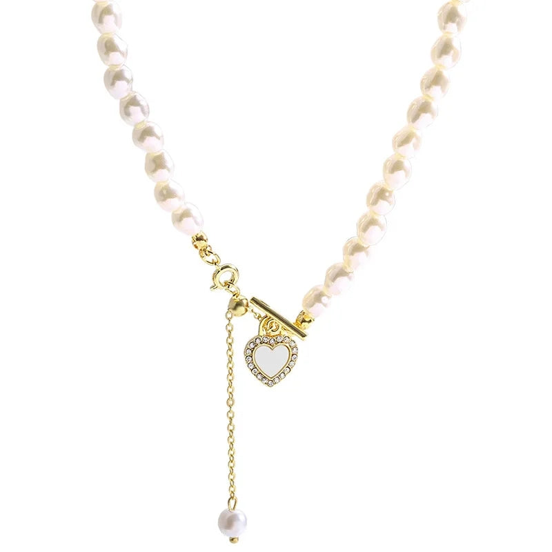 Stainless Steel Love Pearl Choker: Elegant Pendant, Party Jewelry - Shop N Save