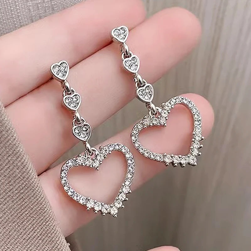 Korean Love Tassel Earrings: Silvery Fashion for Party Gift - Shop N Save