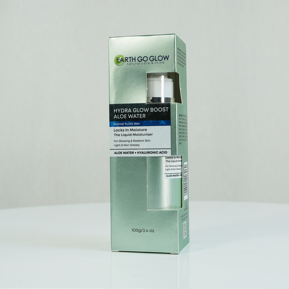 EARTH GO GLOW ALOE VERA & HYALURONIC ACID LIQUID FACE MOISTURIZER (100ml) - Shop N Save