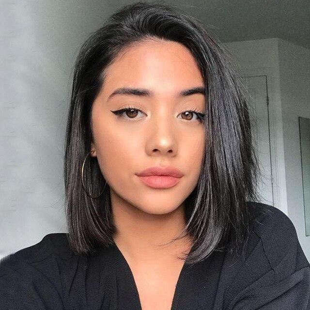 Medium-Parted Short Hair Bobo Head Wigs