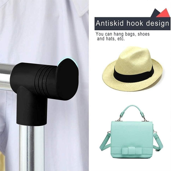 Easy-Assembly Silver Double Pole Clothes Hanger Adjustable & Moveable Ideal for Clothing Storage Drying and Space Saving Stainless Steel - Shop N Save