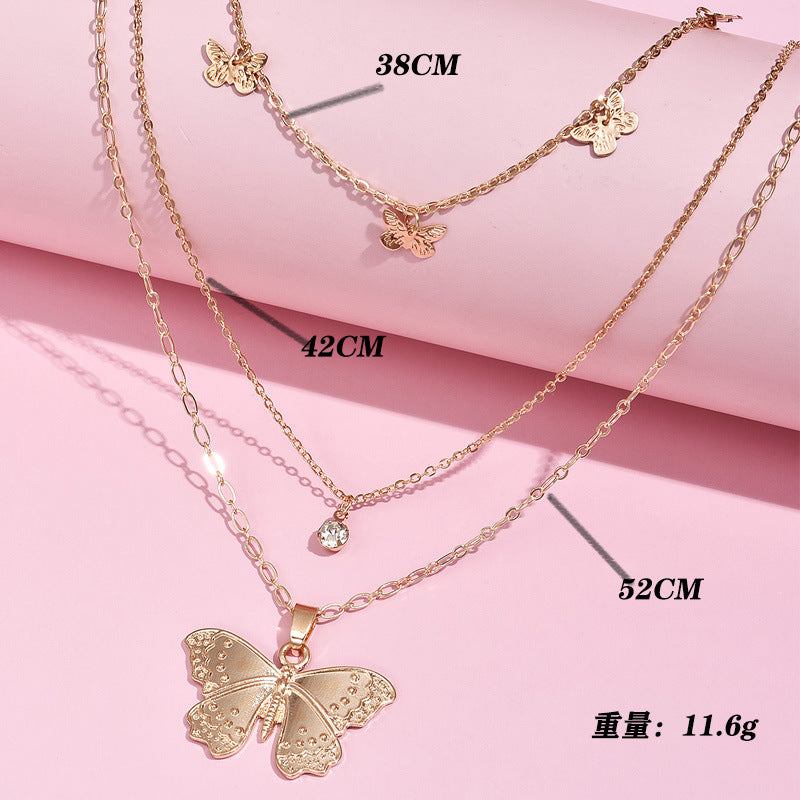 Butterfly Pendant Necklace - Versatile, Multi-Layer - Shop N Save