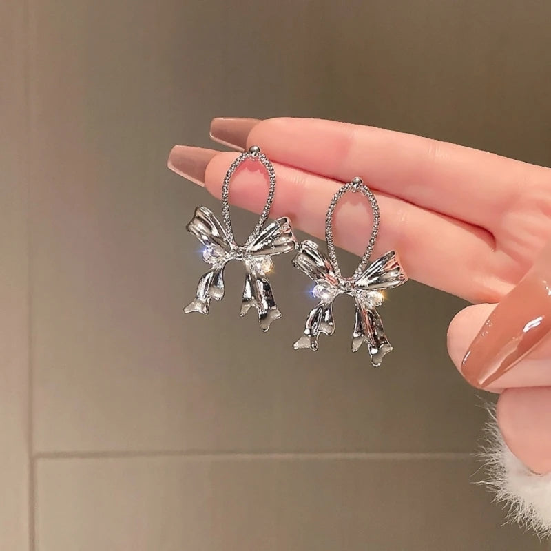 Elegant Bow Dangle Earrings: Exquisite Bowknot Design for Women. - Shop N Save