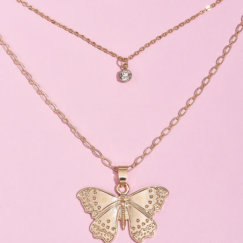 Butterfly Pendant Necklace - Versatile, Multi-Layer - Shop N Save