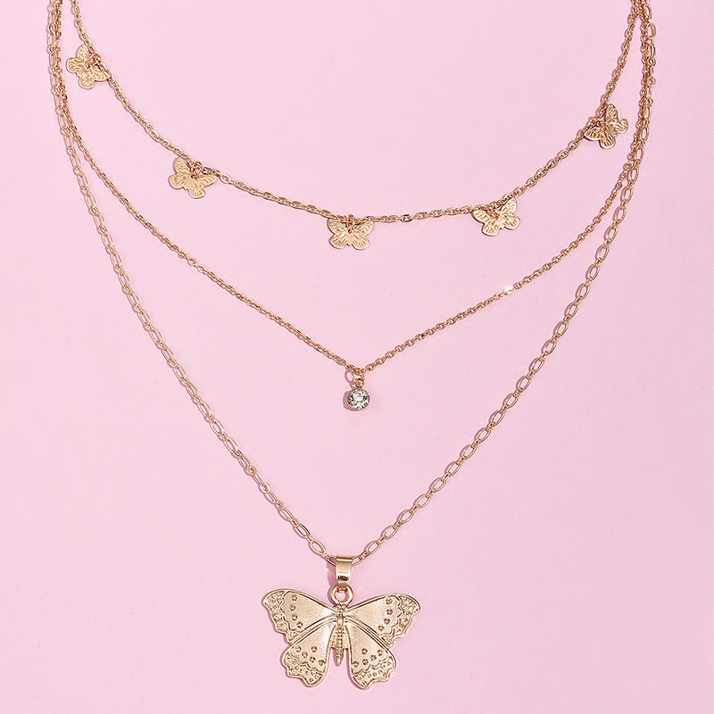 Butterfly Pendant Necklace - Versatile, Multi-Layer - Shop N Save