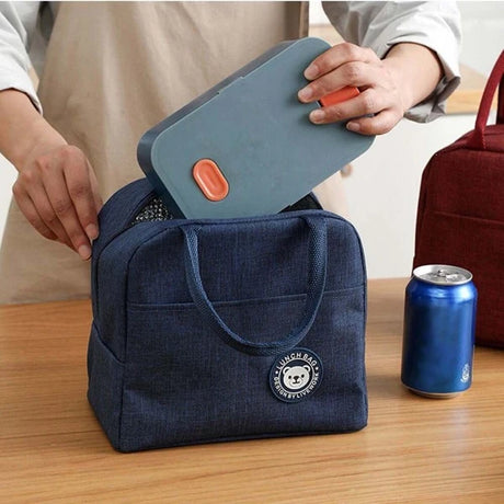 One-Piece Portable Lunch Bag: Zipper, Chain, Double Handle - Ideal for Students - Shop N Save
