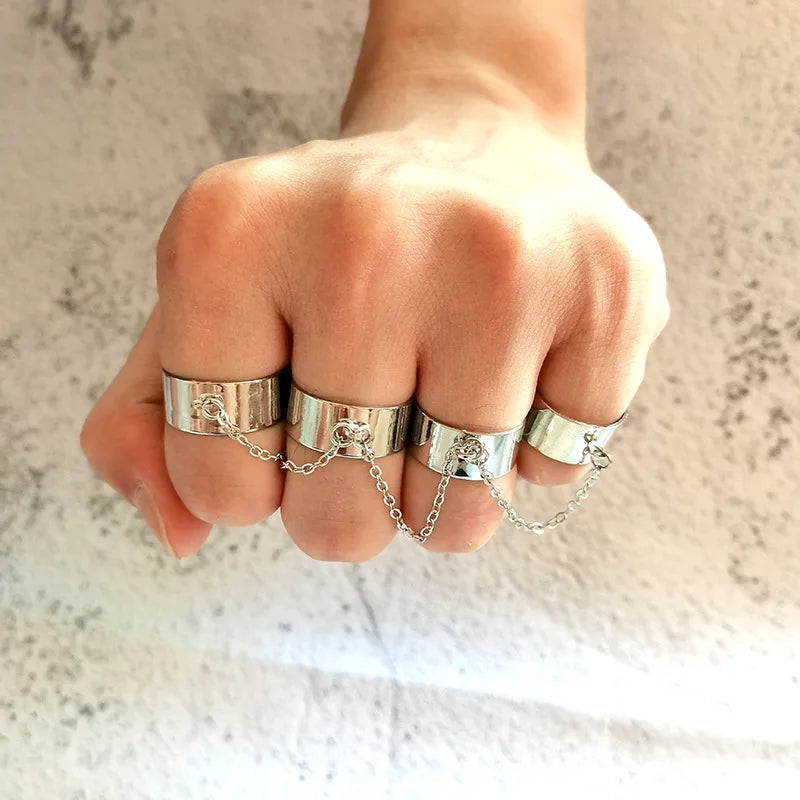 Punk Hip Hop Cross Rings: Multi-layer Adjustable Men's Finger Jewelry - Shop N Save