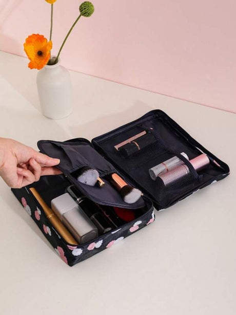 Nylon Handheld Cosmetic Bag: Lightweight, Waterproof, Portable Storage - Shop N Save