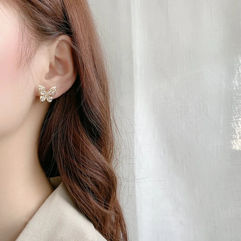 Butterfly Earrings: New Fashion Trend, Zircon Embellishments, Elegant Design