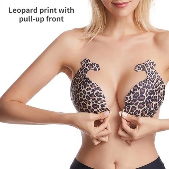 Silicone Cover Push Up Strapless Bra - Black