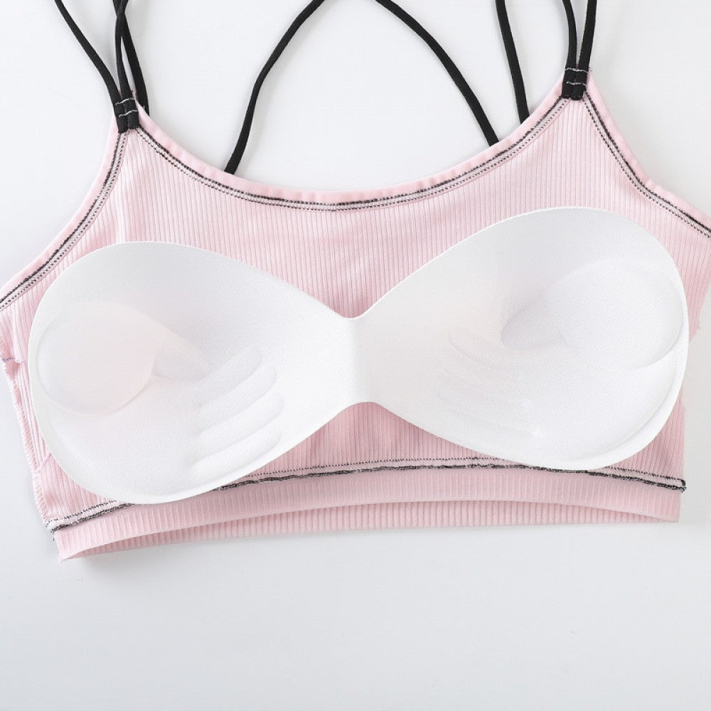 Soft Cotton Seamless Underwear Padded Bra - Black - Shop N Save