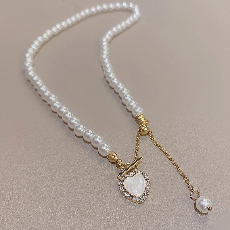 Stainless Steel Love Pearl Choker: Elegant Pendant, Party Jewelry - Shop N Save