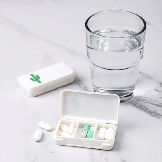 3 Grid Traveling Plastic Mini Case Medicines Tablet Box - Plant - Shop N Save