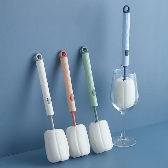 Silicone Long Handle Thermos Glass Cup Cleaning Brush - Blue - Shop N Save