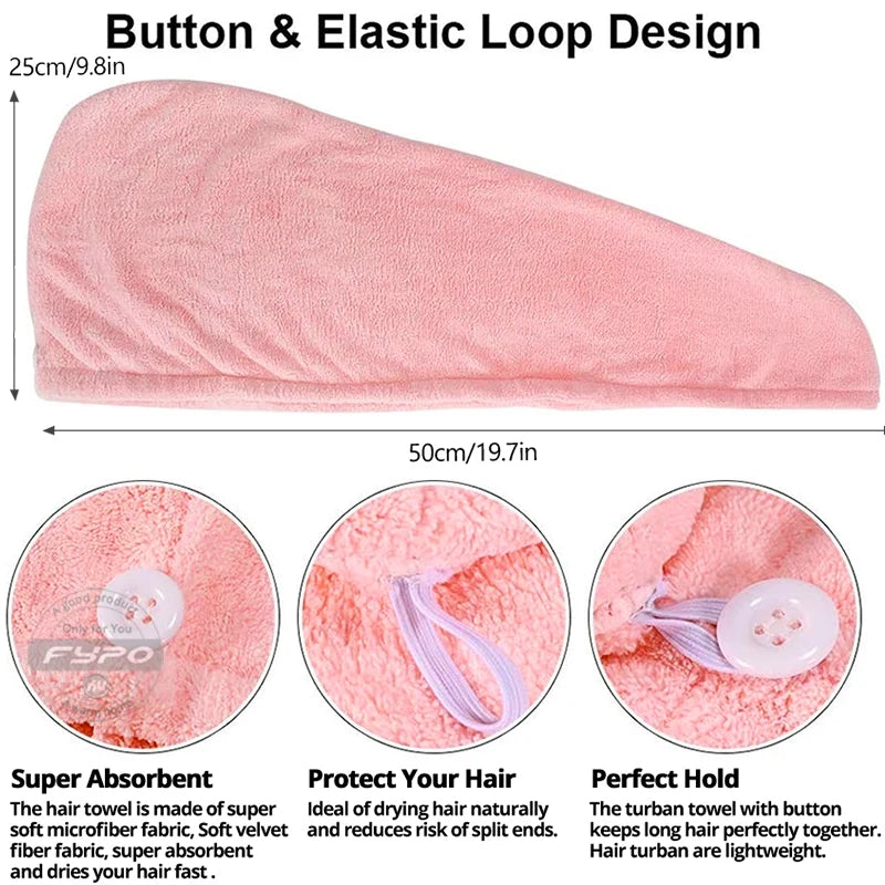 Girl's Quick Dry Hair Hat: Microfiber, Turban, Solid Color - Shop N Save