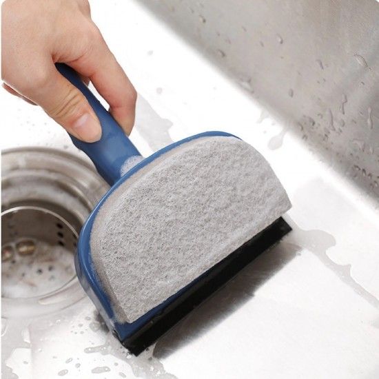 Double Sided Sponge Bathroom Kitchen Bathtub Wiper Brush - Blue - Shop N Save