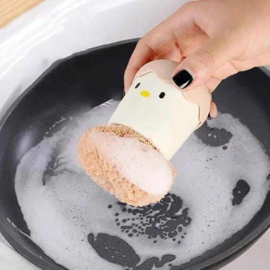 Egg Dish Washing Kitchen Cleaning Sponge Brush - Yellow - Shop N Save