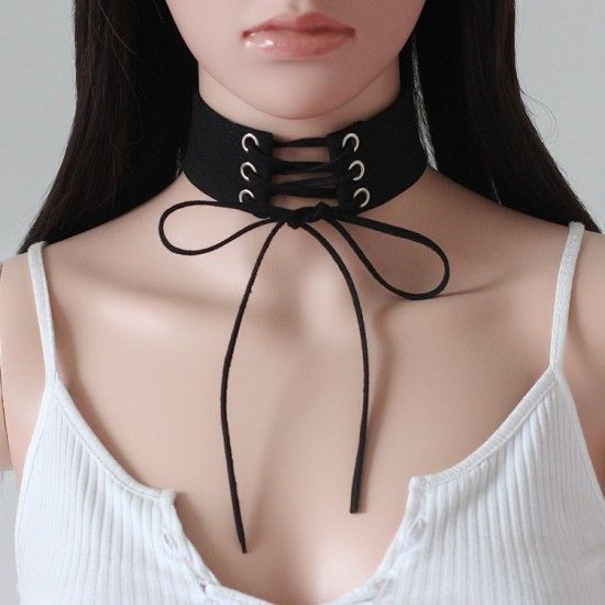 Wide Choker Necklace Belt Chokers Necklaces Tied red
