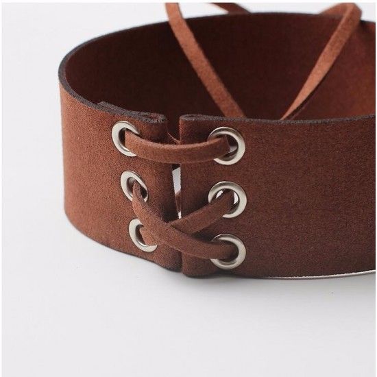 Wide Choker Necklace Belt Chokers Necklaces Tied Black