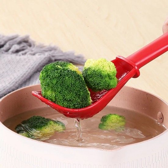 Multifunctional Filter Colander for Rice Spoon Household Kitchen (White) - Shop N Save