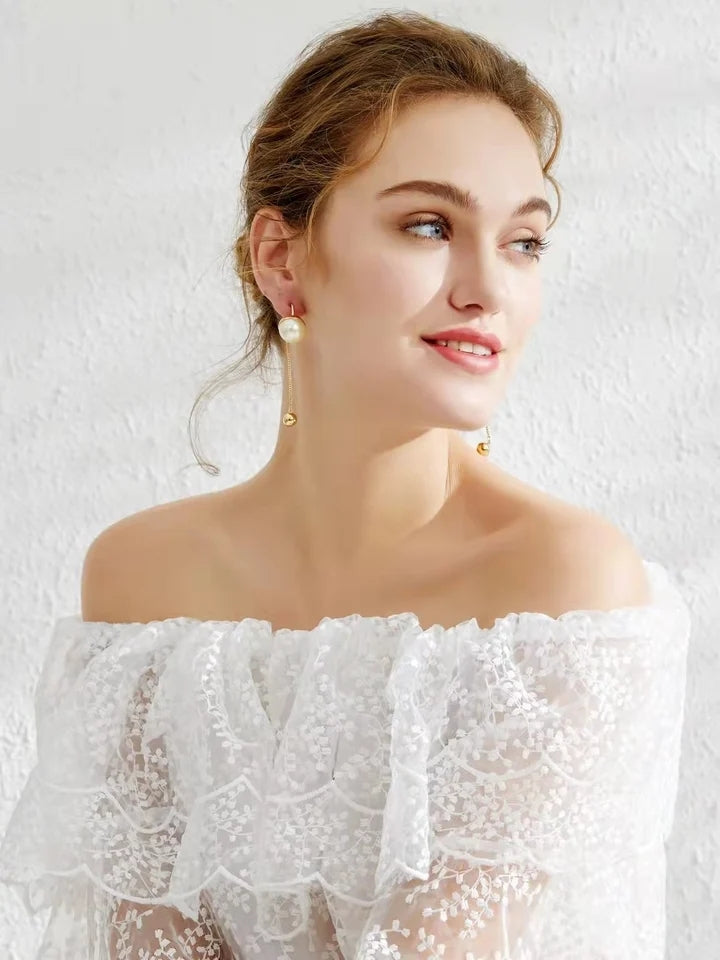 Vintage Pearl Fringe Earrings: European & American Fashion Chic - Shop N Save