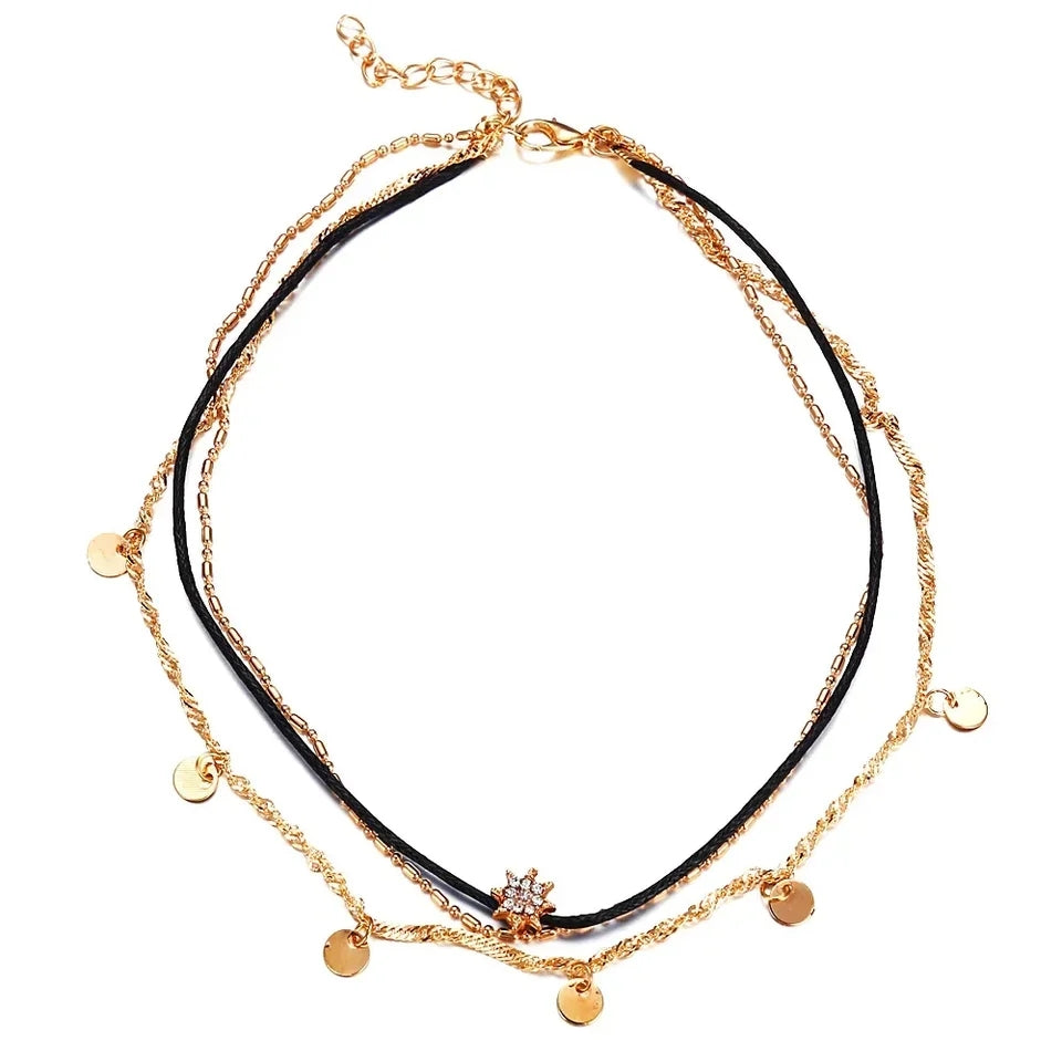 Three-Tier Star Pendant Choker: Fashionable Women's Jewelry - Shop N Save