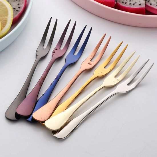 Luxury Stainless Steel Cake Dessert Mini Fork Golden - Shop N Save