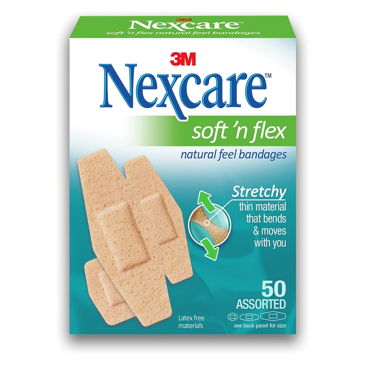 Nexcare™ SF-50D Soft 'n' Flex Comfort Bandages, Assorted, 50/box