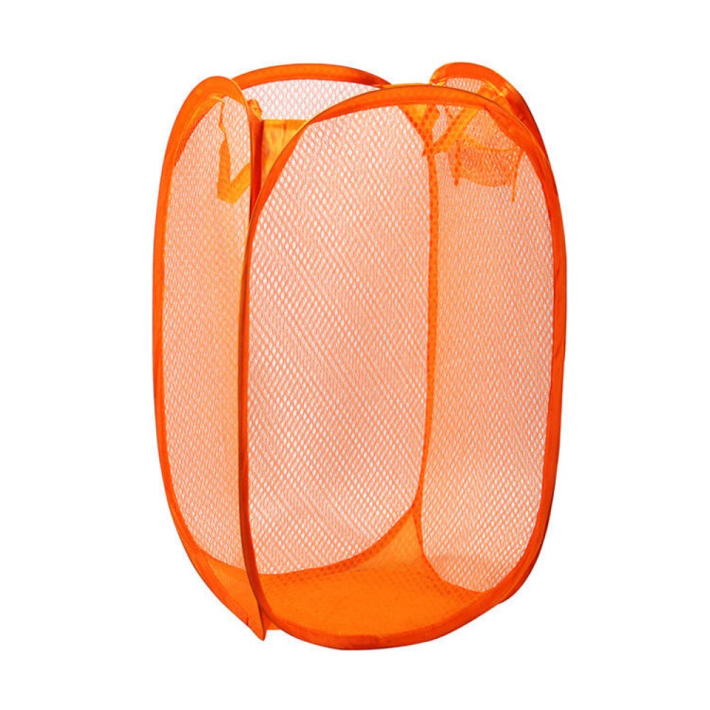 Baby Clothes Basket Basket - Newborn Infant Large Folding Hamper Clothes Basket Dirty Clothes Storage Net Basket For Kids (L 47 - W 32 - H 32 CM) - Orange - Shop N Save