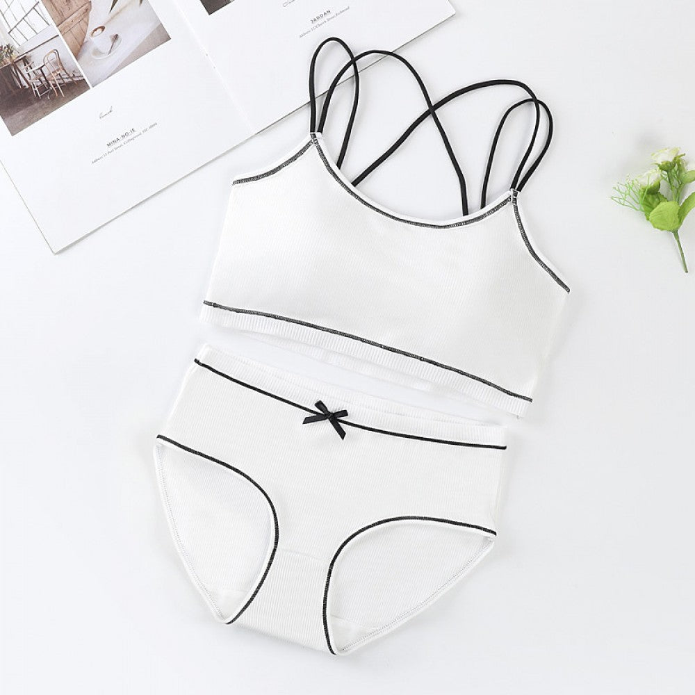 Soft Cotton Seamless Underwear Padded Bra - White - Shop N Save