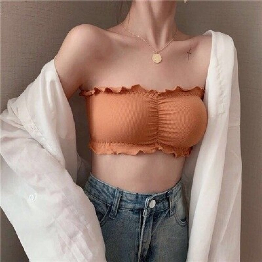 Lingerie Sport Backless Strapless Top Bra - Orange - Shop N Save