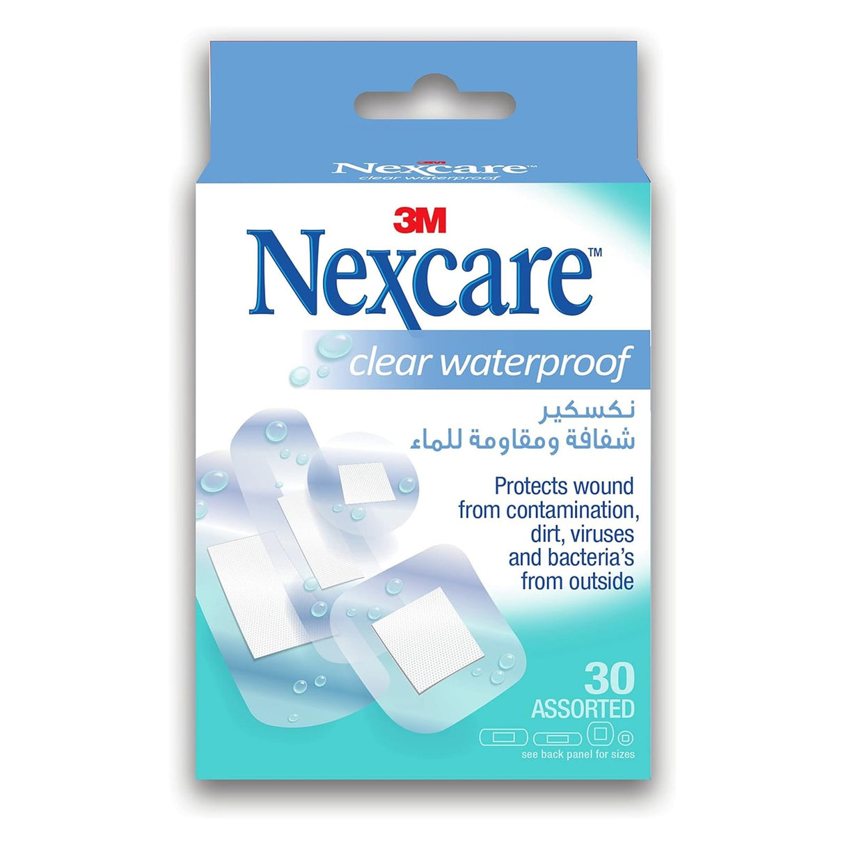 Nexcare™ CWP-30 Clear Waterproof Bandages 30 Assorted