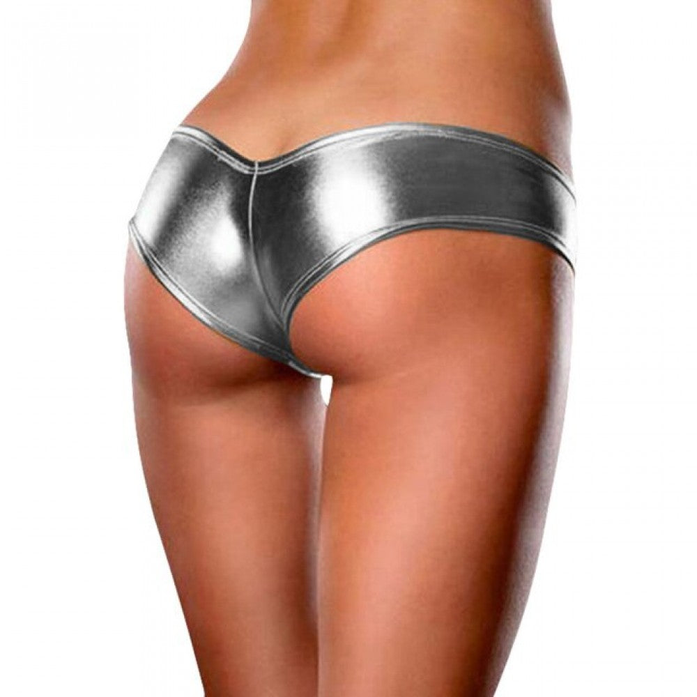 V Cut Wide Side Metallic Panty Silver - Shop N Save