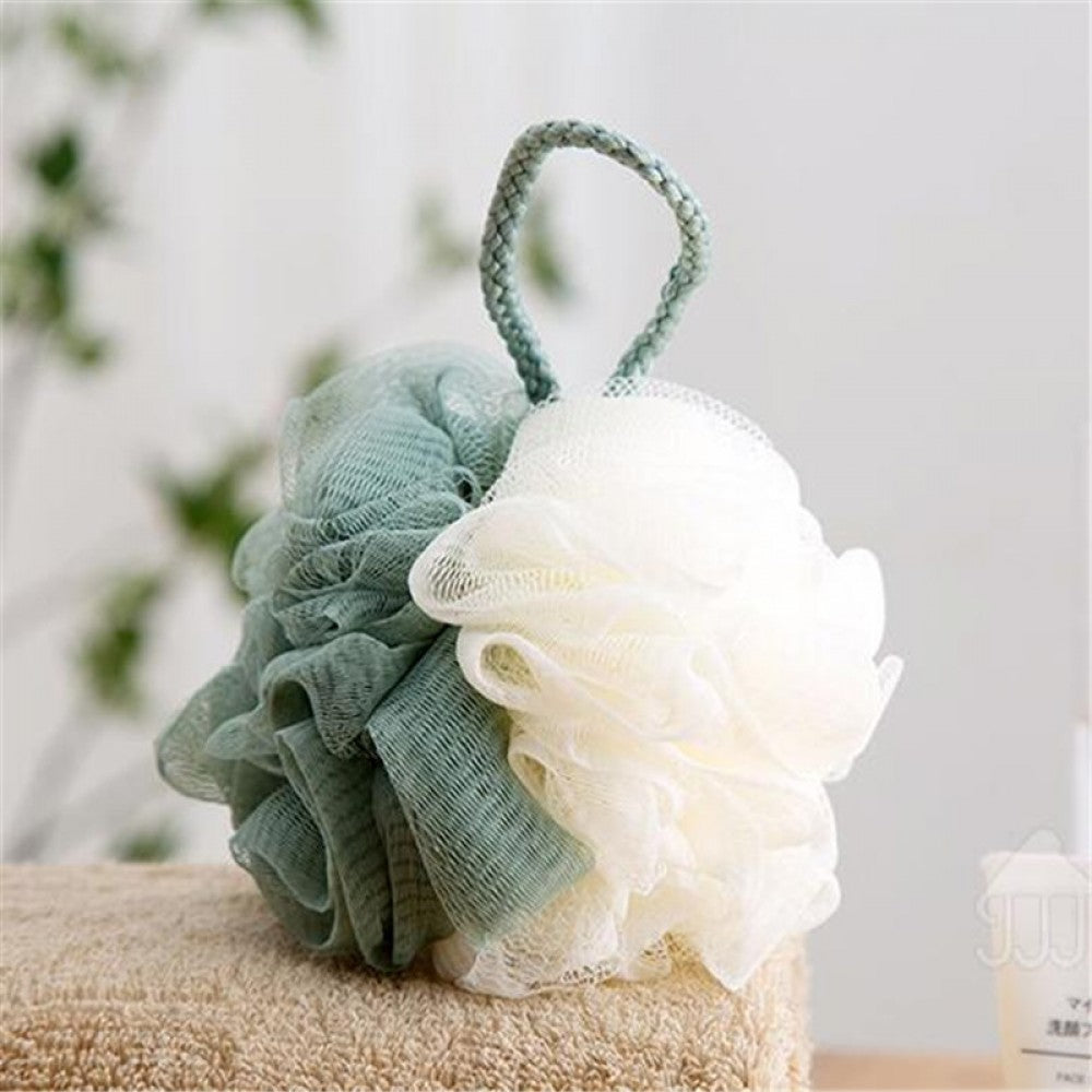 Soft Two Color Body Massage Wash Bath Sponge - Green White