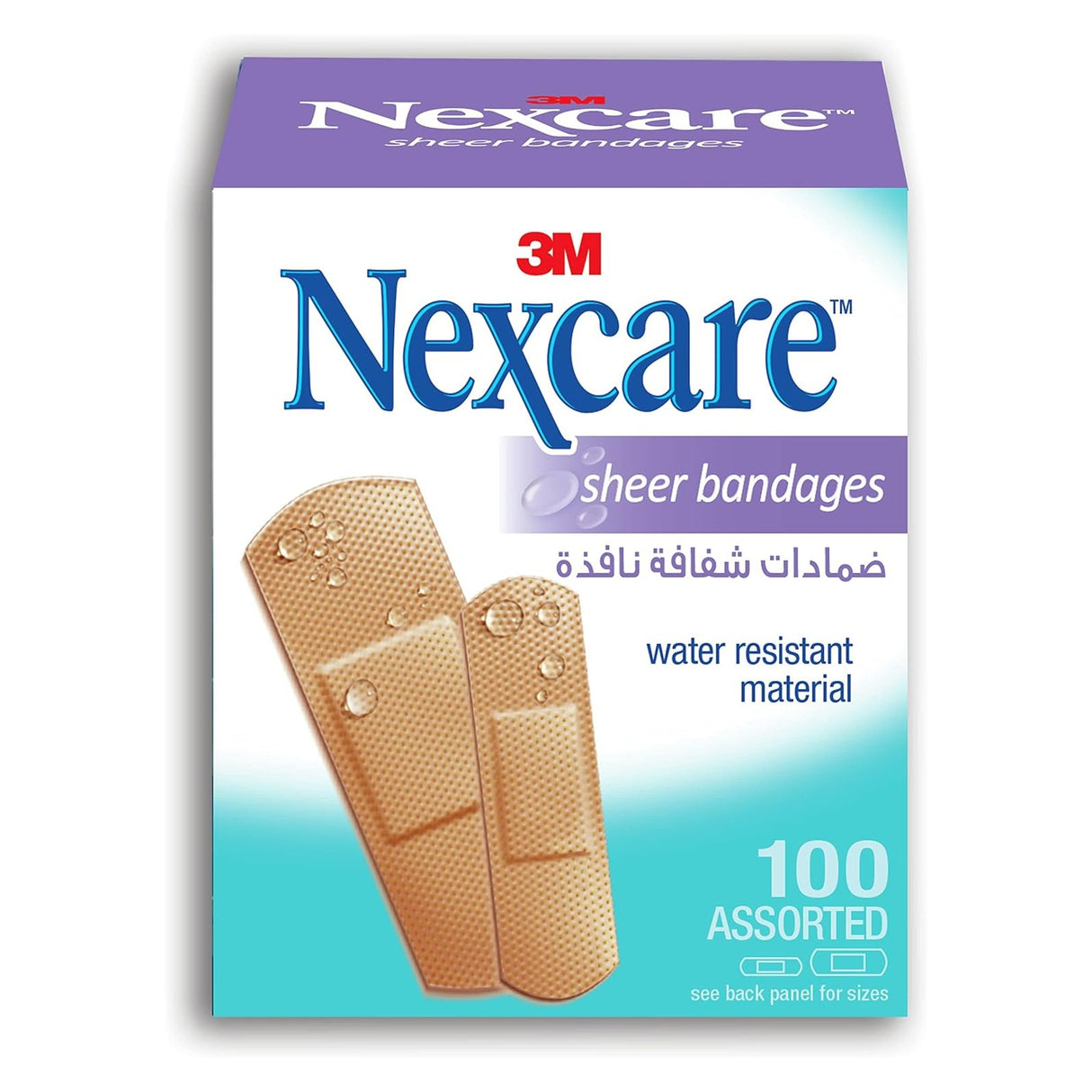 658-100 Nexcare Sheer Bandages, Assorted, 100/Box