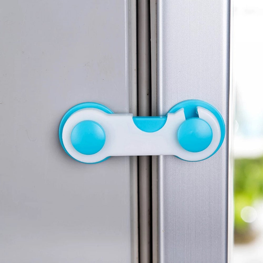 2 Pcs Child Safety Cabinet Drawer Wardrobe Door Locks - Blue