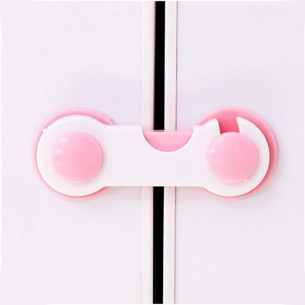 2 Pcs Child Safety Cabinet Drawer Wardrobe Door Locks - Pink