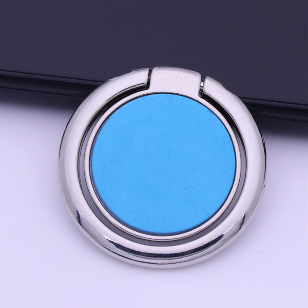 1PC Magnetic Ring Mobile Phone Holder - Solid Color Ring Bracket Alloy Phone Fastened Ring 360 Rotating Desktop Stand - Shiny Silver