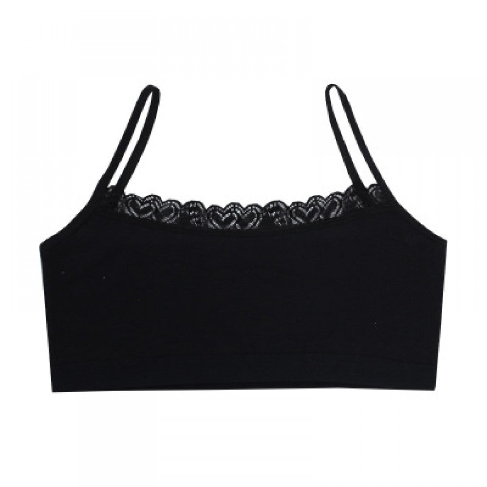 Young School Girl Cute Training Cotton Bra - Black - Shop N Save
