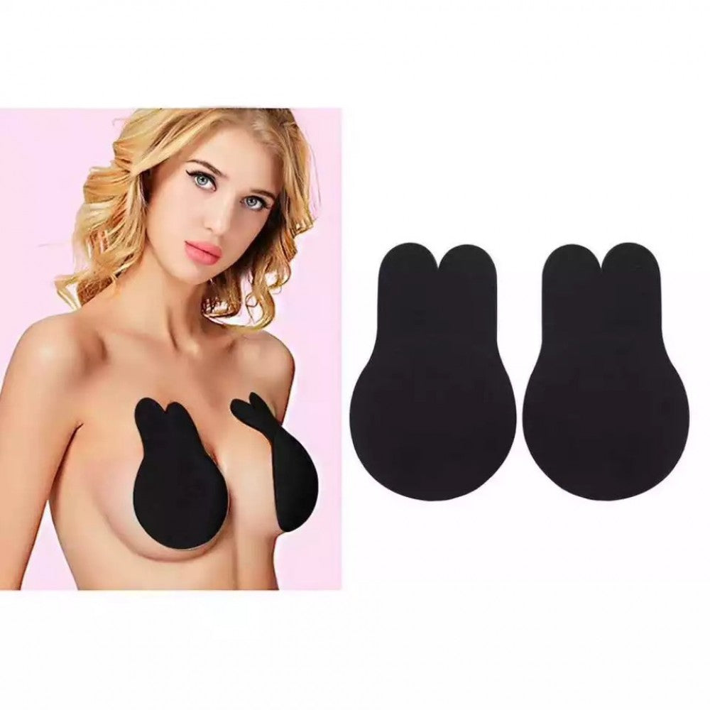 Chest Lifting Backless Push Up Silicone Adhesive Bra - Black - Shop N Save