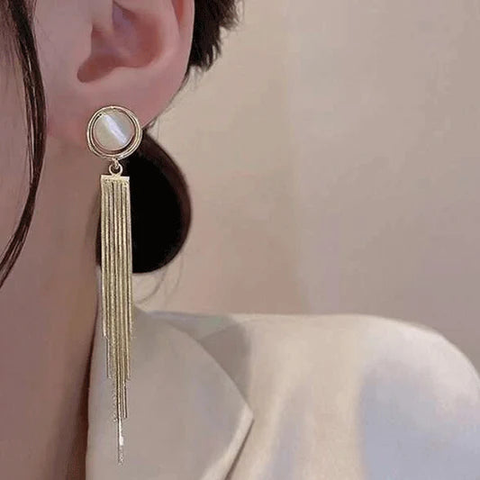 Shiny Gold Plated Party Wear Tassel Earrings - Golden - Shop N Save