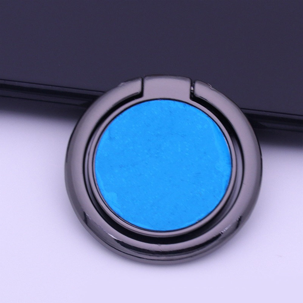 1PC Magnetic Ring Mobile Phone Holder - Solid Color Ring Bracket Alloy Phone Fastened Ring 360 Rotating Desktop Stand - Black