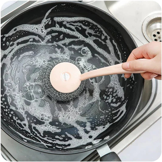 Creative Long Handle Steel Ball Dishes Cleaning Brush - Shop N Save