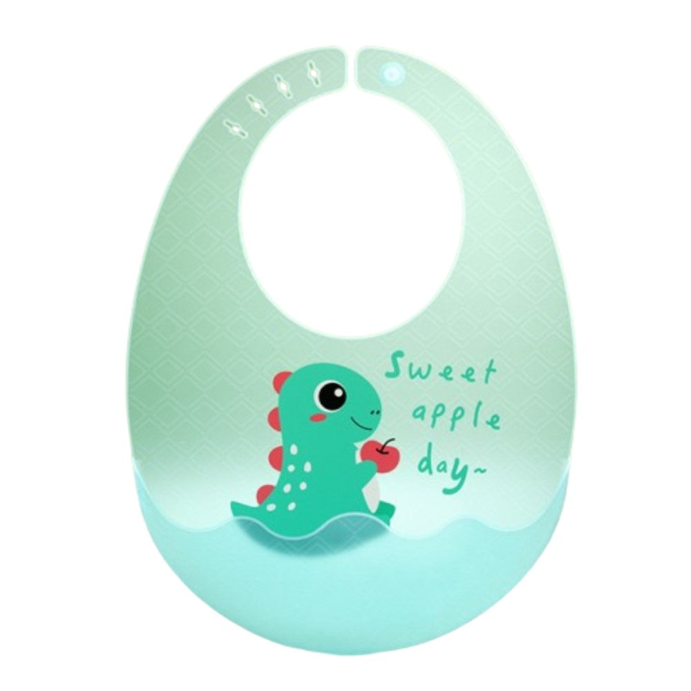 New Born Soft Waterproof Three-Dimensional Silicone bib - green - Shop N Save
