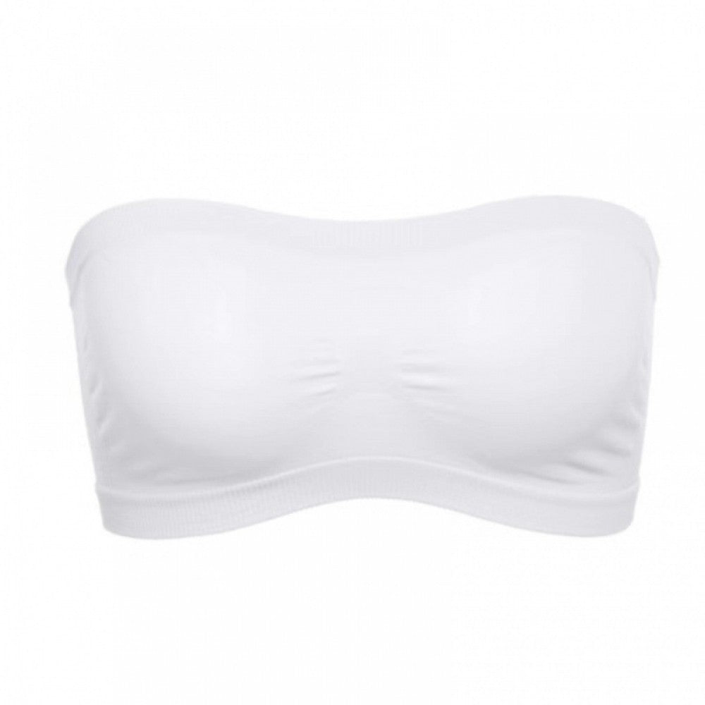 New Breathable Mesh Tube Bra Strapless Crop Top - White - Shop N Save