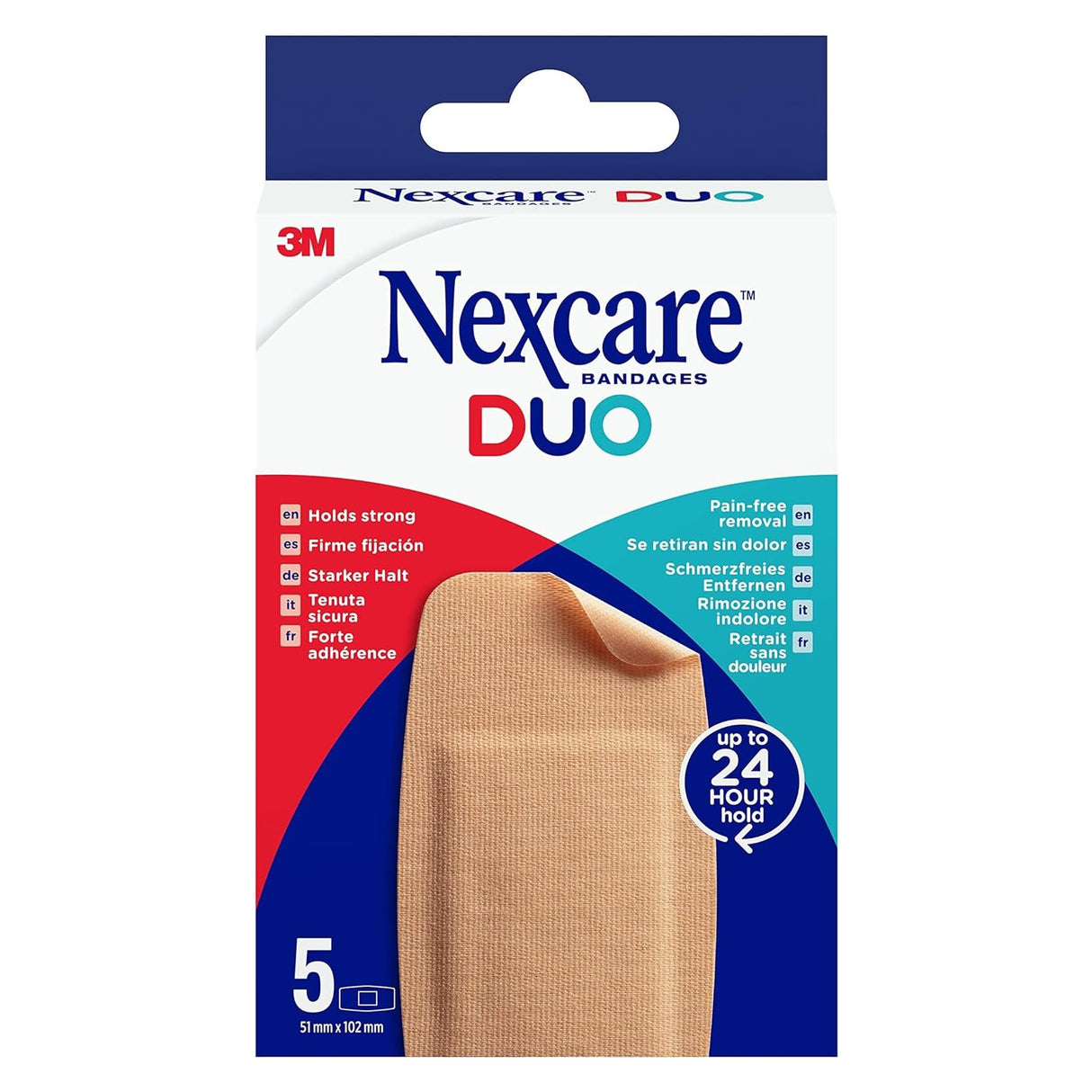 Nexcare™ DUO PLASTER MAXI, 51mm X 102mm, 5/PACK