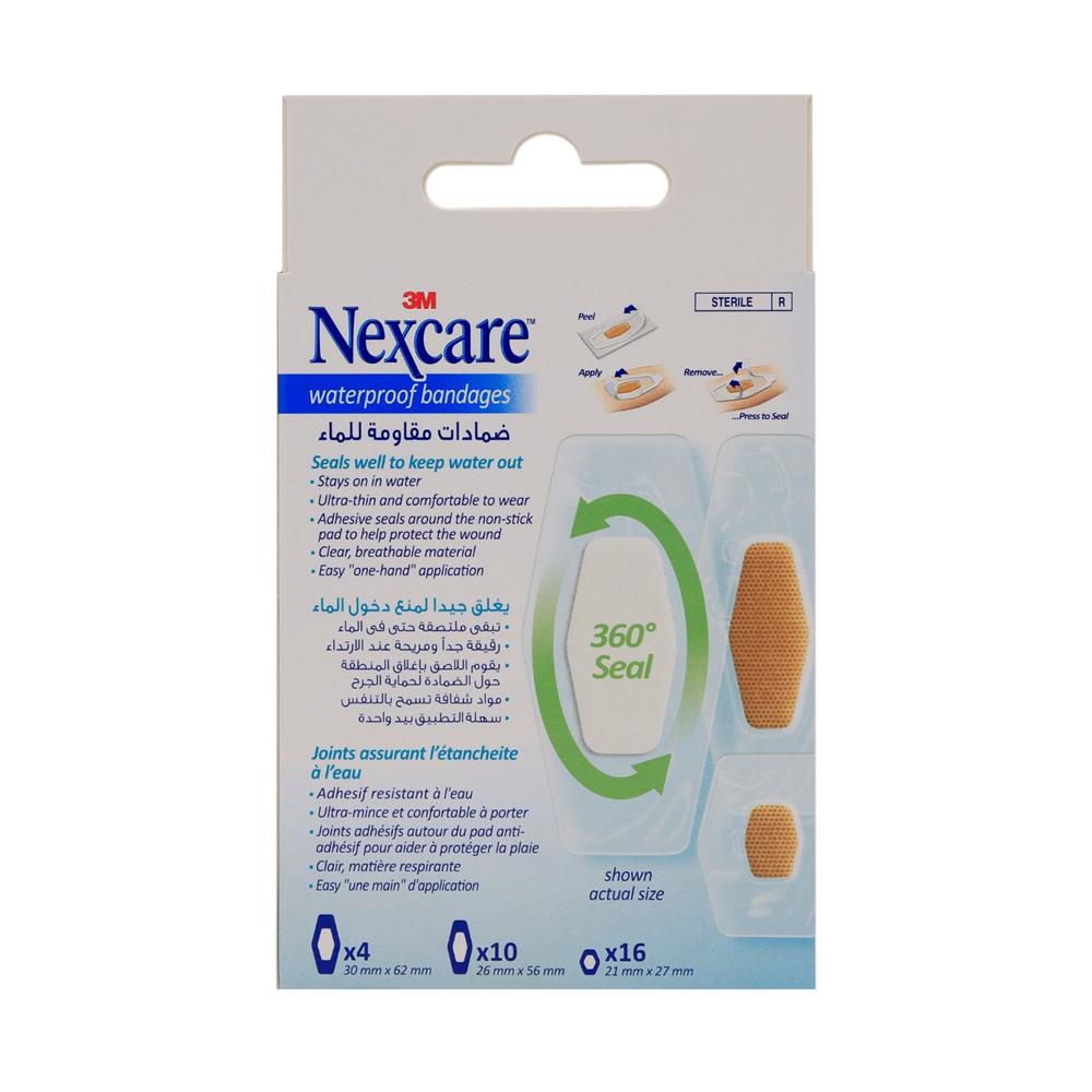 Nexcare™ 588-30D Absolute Waterproof Bandages, Assorted, 30 per Box