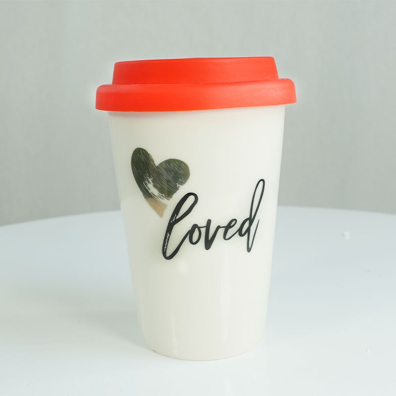 Love Travel Mug Cup: Durable, Leakproof, Insulated, Portable, BPA-Free, Spill-Proof, Reusable