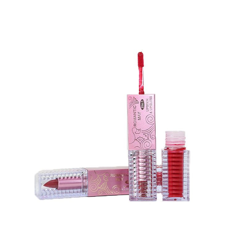 Romantic May Lip Gloss 2 In 1 Lipstick - Raspberry Pink (1)