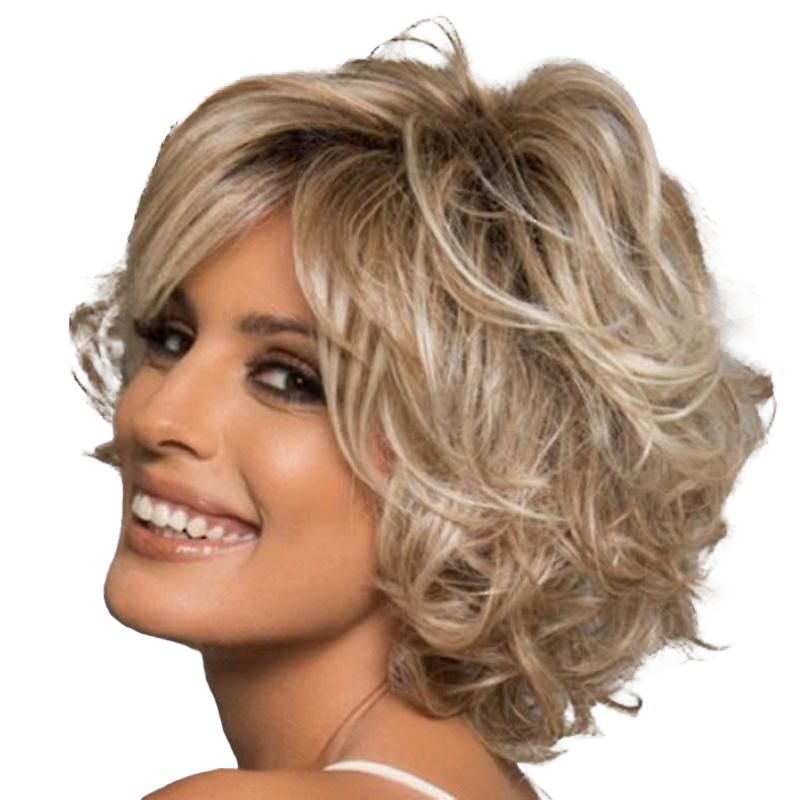 Ladies: Fluffy Short Curly Hair, Blonde